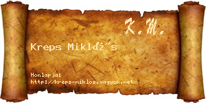 Kreps Miklós névjegykártya