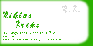 miklos kreps business card